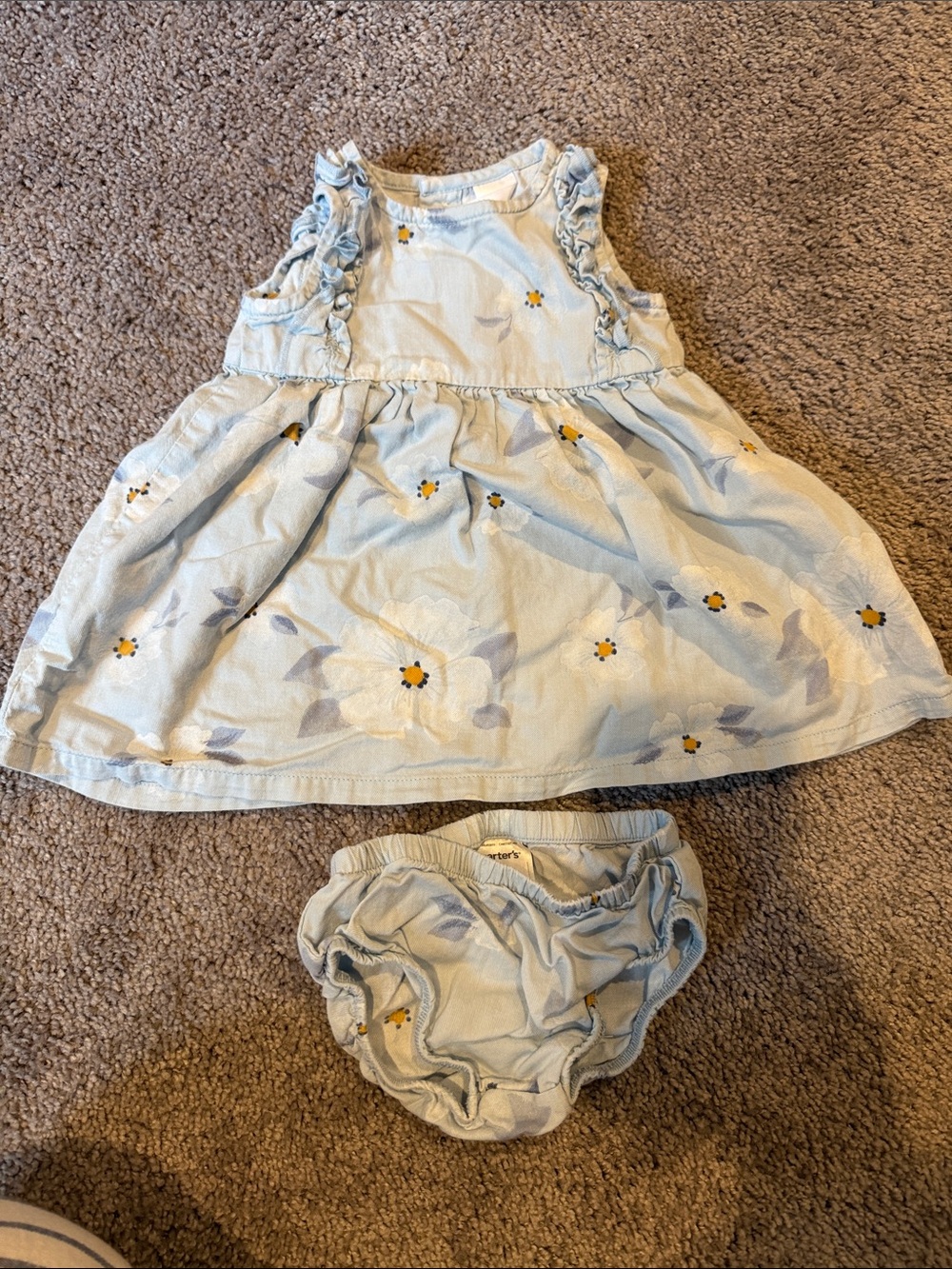 Carter’s Light Blue Floral Baby Dress and Bloomers